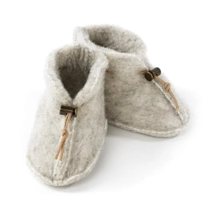 Scarpine per neonato in lana grigio emo