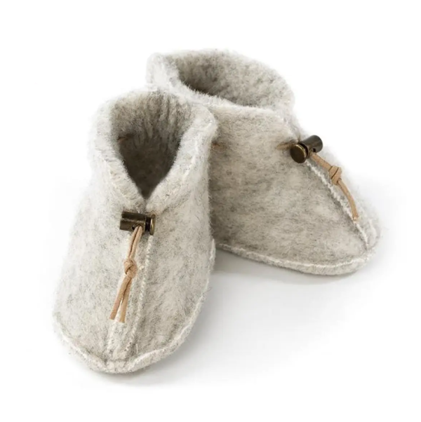 Chaussons bébé en laine emo gris