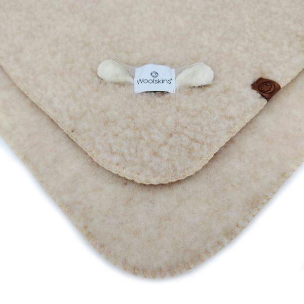 Woolen Crib Blanket / Baby Blanket – Thumbled Woolskins beige