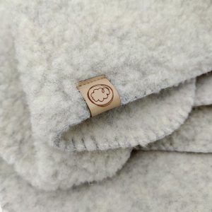 Coperta avvolgente in lana con cappuccio per Baby Woolskins grigia
