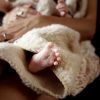 Coperta avvolgente in lana con cappuccio per Baby Woolskins beige
