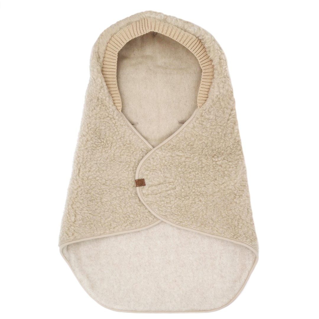Couverture en laine pour bébé  Wingy Feutré beige - Peaux de laine