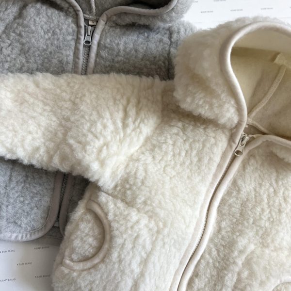 Woolen Baby Coat A Basic Brand Woolskins gray