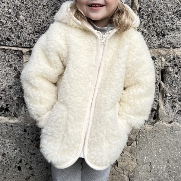 Woolen Baby Coat A Basic Brand Woolskins ecru