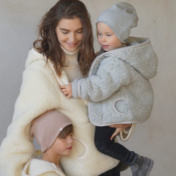 Wollmantel für Babys, eine Basic-Marke, Woolskins, grau