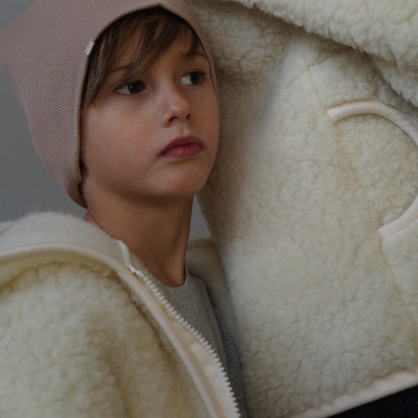 Cappotto in lana per bambini A Basic Brand Woolskin ecru