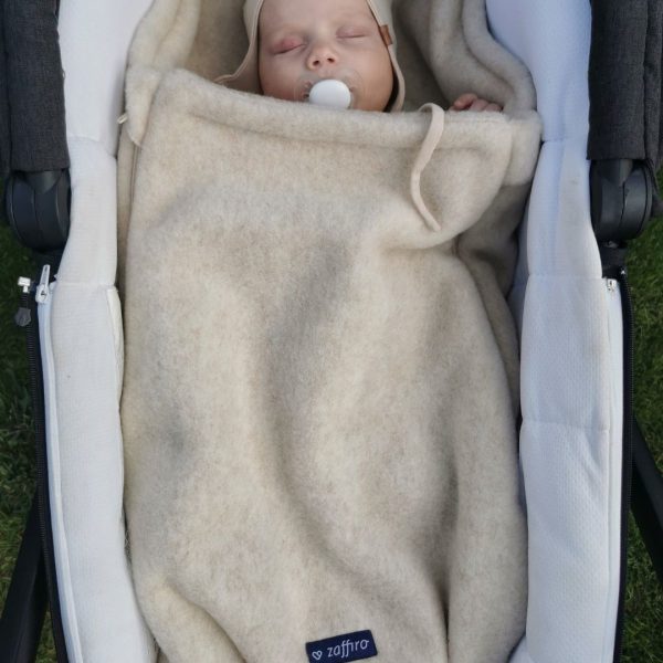 Zaffiro Woolen Footmuff Sleeping Bag for Buggy and Carrycot Felted Beige Woolskins