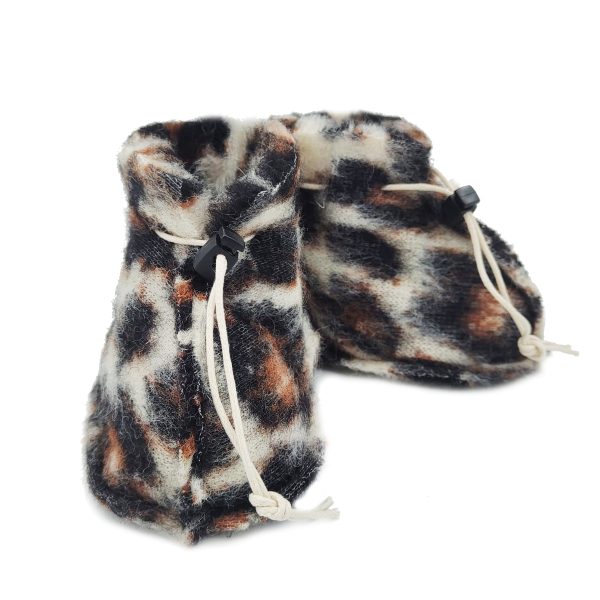 Wollen Babyslofjes Woolskins panter print