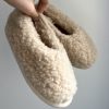 A Basic Brand - Wollen Sloffen Dames - 100% Scheerwol | beige