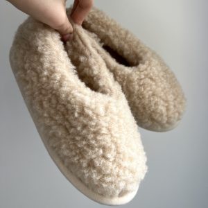 A Basic Brand - Wollen Sloffen Dames - 100% Scheerwol | beige
