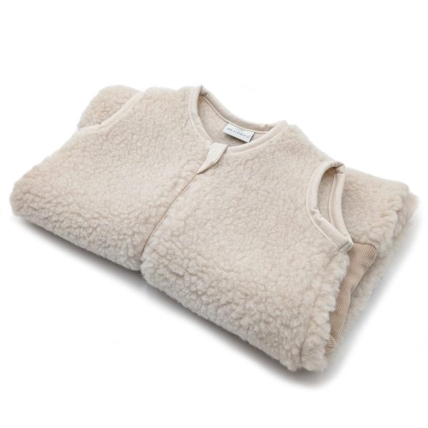 Woolskins wollen babyslaapzak van 100% Europese wol met pijpjes en omslagboorden, ideaal voor baby’s en peuters, temperatuurregulerend en hypoallergeen